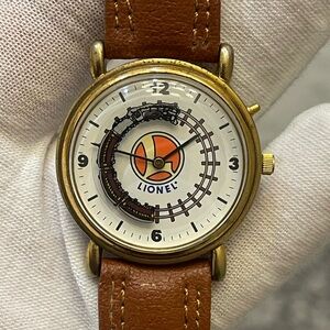 Lionel Legendary Collectible Train Gold Tone Leather Quartz 33mm Men’s Watch